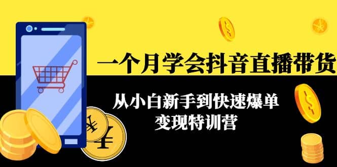 一个月学会抖音直播带货：从小白新手到快速爆单变现特训营(63节课)-布丁源码-专业的网站源码代码分享平台!