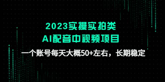 2023实操实拍类AI配音中视频项目，一个账号每天大概50+左右，长期稳定-布丁源码-专业的网站源码代码分享平台!