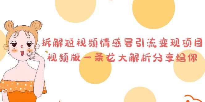 拆解短视频情感号引流变现项目，视频版一条龙大解析分享给你-布丁源码-专业的网站源码代码分享平台!