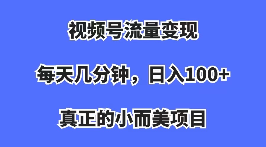 视频号流量变现，每天几分钟，收入100+，真正的小而美项目-布丁源码-专业的网站源码代码分享平台!