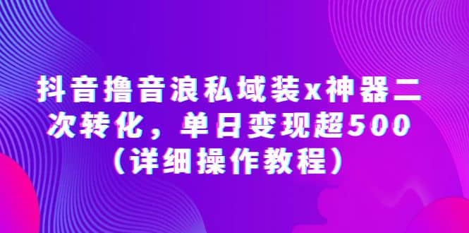 抖音撸音浪私域装x神器二次转化，单日变现超500（详细操作教程）-布丁源码-专业的网站源码代码分享平台!