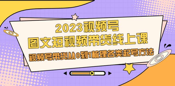 2023视频号-图文短视频带货线上课，视频号带货从0到1梳理各类起号方法-布丁源码-专业的网站源码代码分享平台!
