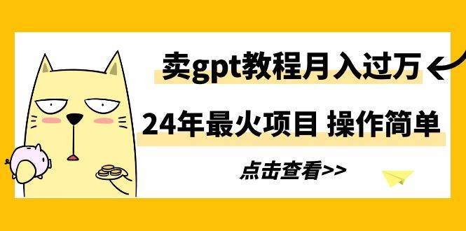24年最火项目，卖gpt教程月入过万，操作简单-布丁源码-专业的网站源码代码分享平台!