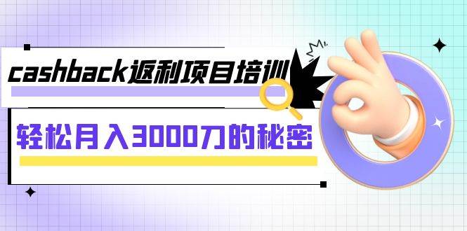 cashback返利项目培训：轻松月入3000刀的秘密（8节课）-布丁源码-专业的网站源码代码分享平台!