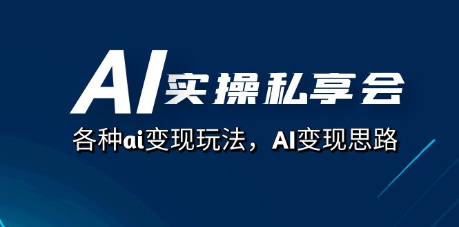 AI实操私享会，各种ai变现玩法，AI变现思路（67节课）-布丁源码-专业的网站源码代码分享平台!