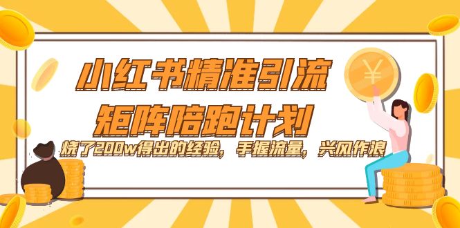小红书精准引流·矩阵陪跑计划：烧了200w得出的经验，手握流量，兴风作浪！-布丁源码-专业的网站源码代码分享平台!