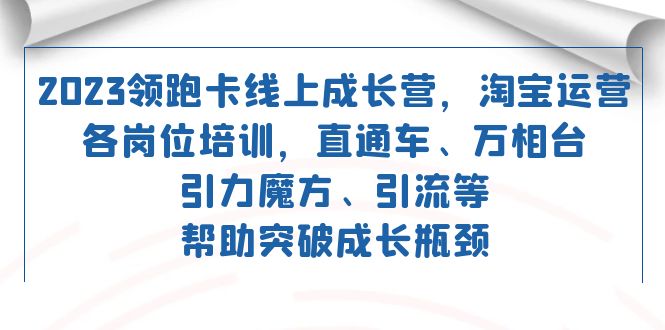 2023领跑·卡 线上成长营 淘宝运营各岗位培训 直通车 万相台 引力魔方 引流-布丁源码-专业的网站源码代码分享平台!