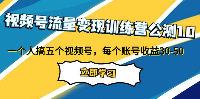 视频号流量变现训练营公测1.0：一个人搞五个视频号，每个账号收益30-50-布丁源码-专业的网站源码代码分享平台!