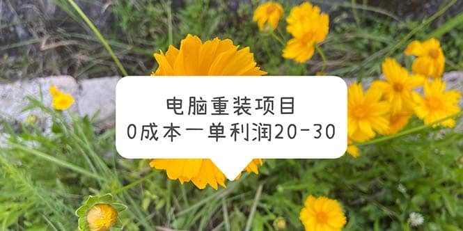 电脑系统重装项目，0成本一单利润20-30-布丁源码-专业的网站源码代码分享平台!