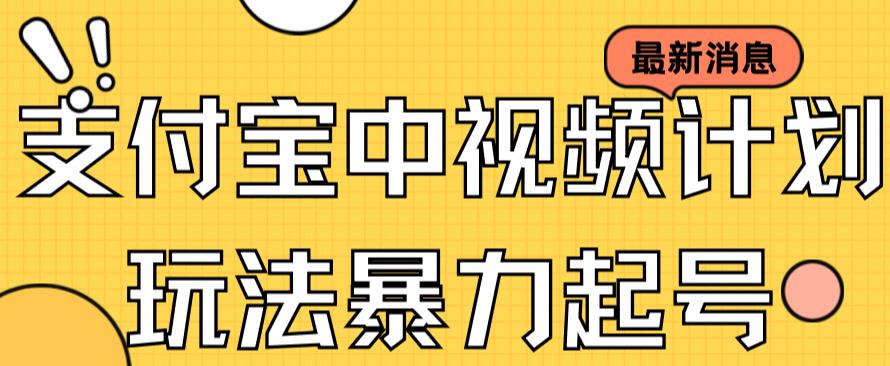 支付宝中视频玩法暴力起号影视起号有播放即可获得收益（带素材）-布丁源码-专业的网站源码代码分享平台!