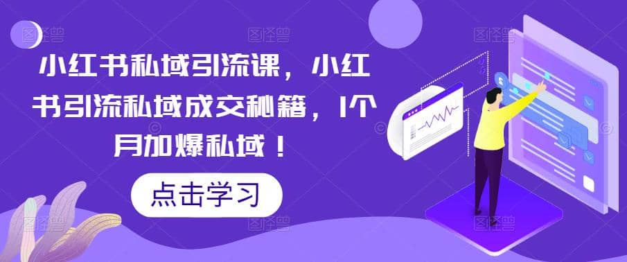 小红书私域引流课，小红书引流私域成交秘籍，1个月加爆私域-布丁源码-专业的网站源码代码分享平台!