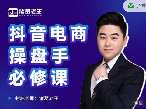 诸葛老王-抖音电商操盘手必修课：顶层设计，​起号破局，爆款运营，数据分析-布丁源码-专业的网站源码代码分享平台!