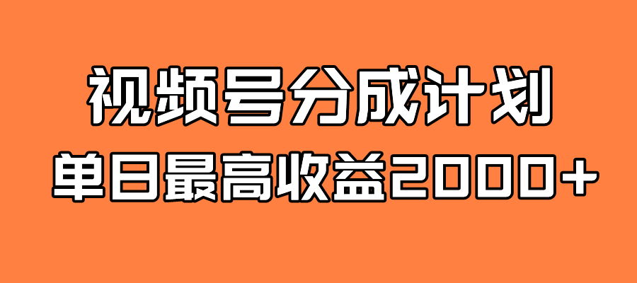 全新蓝海 视频号掘金计划 日入2000+-布丁源码-专业的网站源码代码分享平台!