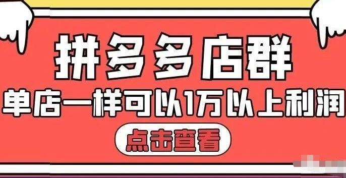 拼多多店群单店一样可以产出1万5以上利润【付费文章】-布丁源码-专业的网站源码代码分享平台!