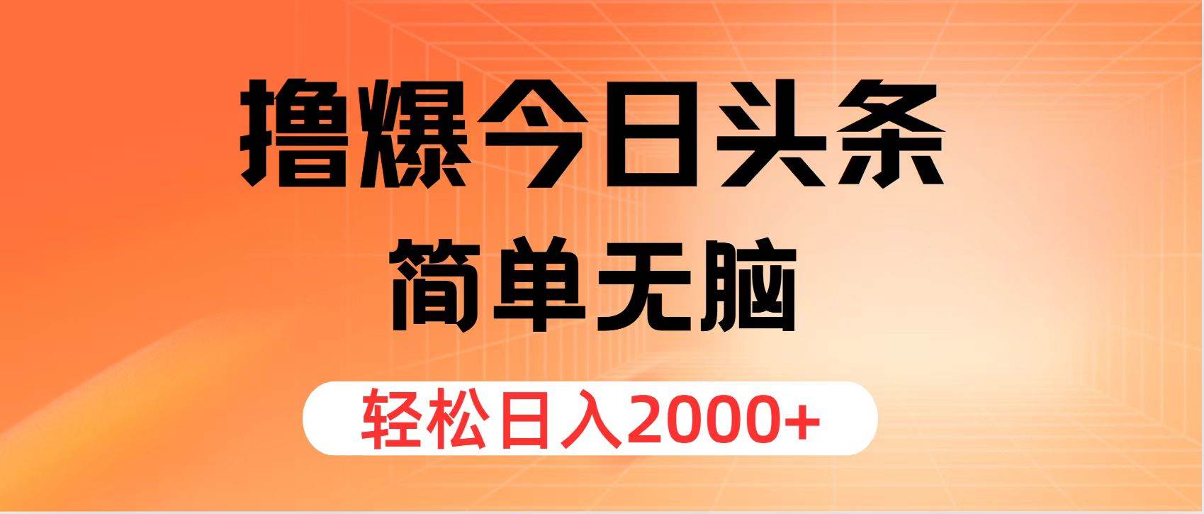 撸爆今日头条，简单无脑，日入2000+-布丁源码-专业的网站源码代码分享平台!