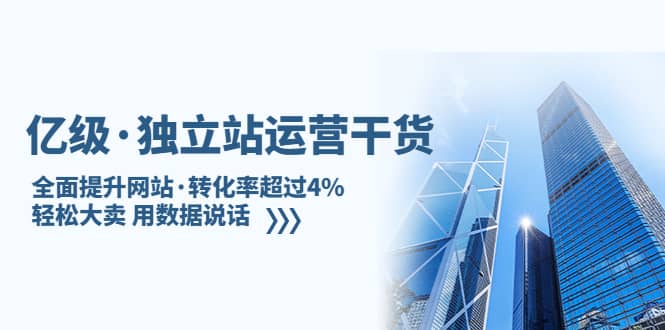 独立站运营干货：全面提升网站·转化率超过4%，轻松大卖 用数据说话-布丁源码-专业的网站源码代码分享平台!