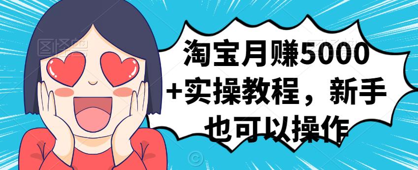 淘宝月赚5000+实操教程，新手也可以操作-布丁源码-专业的网站源码代码分享平台!