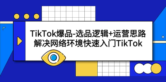 TikTok爆品-选品逻辑+运营思路：解决网络环境快速入门TikTok-布丁源码-专业的网站源码代码分享平台!