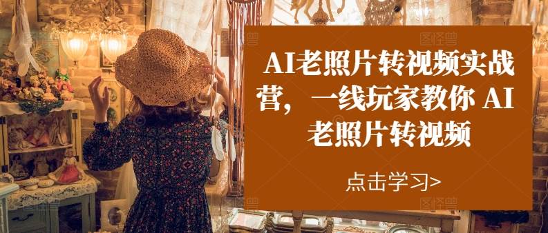 AI老照片转视频实操训练营，一线玩家教你AI老照片转视频-布丁源码-专业的网站源码代码分享平台!