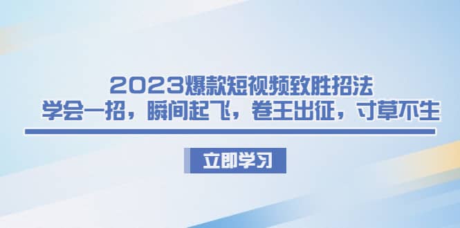 2023爆款短视频致胜招法，学会一招，瞬间起飞，卷王出征，寸草不生-布丁源码-专业的网站源码代码分享平台!
