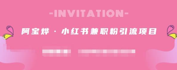 阿宝烨·小红书兼职粉引流项目，流量大，引流效果好【视频课程】-布丁源码-专业的网站源码代码分享平台!