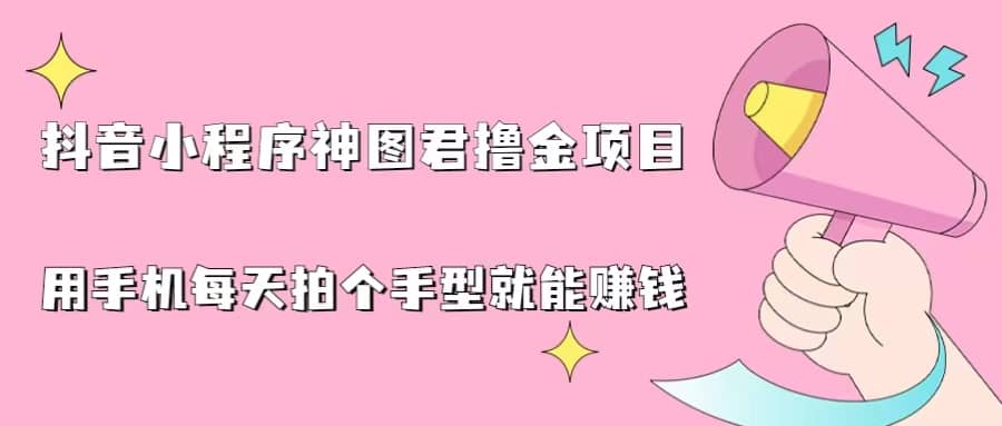 抖音小程序神图君撸金项目，用手机每天拍个手型挂载一下小程序就能赚钱-布丁源码-专业的网站源码代码分享平台!