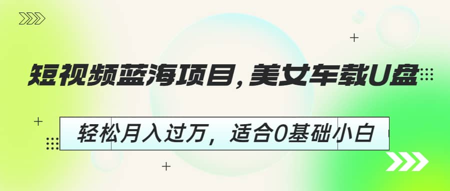 短视频蓝海项目，美女车载U盘，轻松月入过万，适合0基础小白-布丁源码-专业的网站源码代码分享平台!