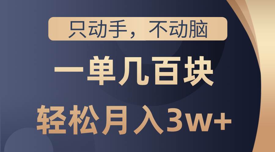 只动手不动脑，一单几百块，轻松月入3w+，看完就能直接操作，详细教程-布丁源码-专业的网站源码代码分享平台!