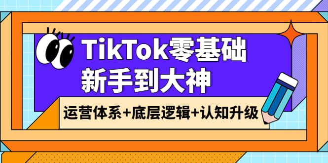 TikTok零基础新手到大神：运营体系+底层逻辑+认知升级（9节系列课）-布丁源码-专业的网站源码代码分享平台!