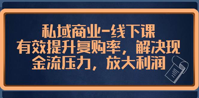 私域商业-线下课，有效提升复购率，解决现金流压力，放大利润-布丁源码-专业的网站源码代码分享平台!