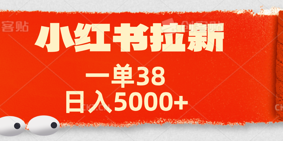 小红书拉新项目，一单38元！日入5000+【揭秘】-布丁源码-专业的网站源码代码分享平台!