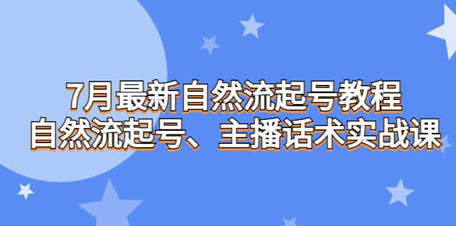 7月最新自然流起号教程，自然流起号、主播话术实战课-布丁源码-专业的网站源码代码分享平台!