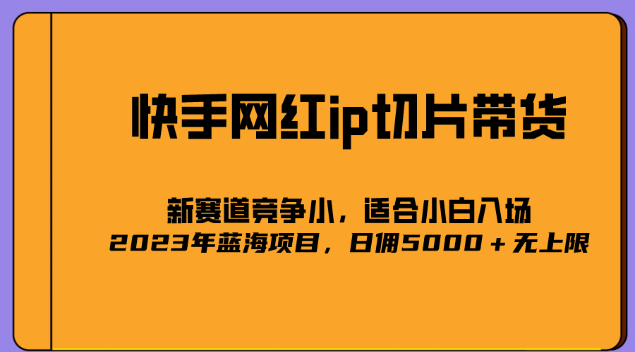 2023爆火的快手网红IP切片，号称日佣5000＋的蓝海项目，二驴的独家授权-布丁源码-专业的网站源码代码分享平台!