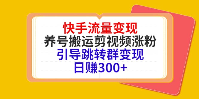 快手流量变现，养号搬运剪视频涨粉，引导跳转群变现日赚300+-布丁源码-专业的网站源码代码分享平台!