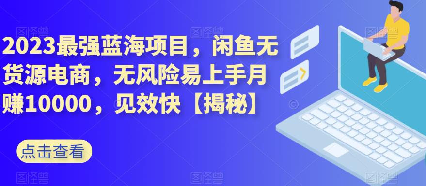 2023最强蓝海项目，闲鱼无货源电商，无风险易上手月赚10000，见效快【揭秘】-布丁源码-专业的网站源码代码分享平台!