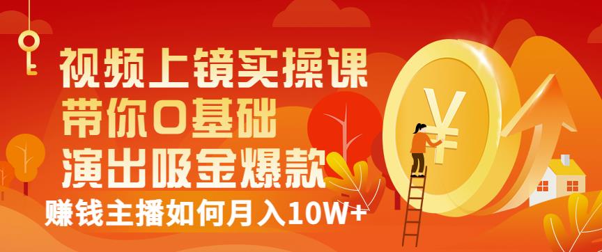 视频上镜实操课：带你0基础演出吸金爆款，赚钱主播如何月入10W+-布丁源码-专业的网站源码代码分享平台!
