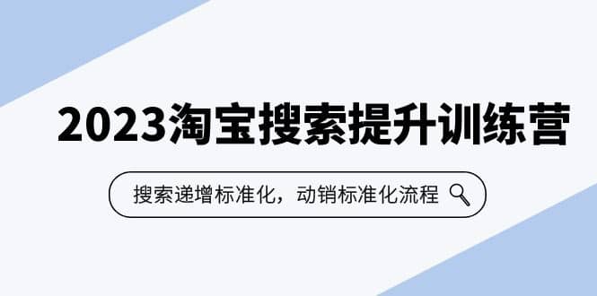 2023淘宝搜索-提升训练营，搜索-递增标准化，动销标准化流程（7节课）-布丁源码-专业的网站源码代码分享平台!
