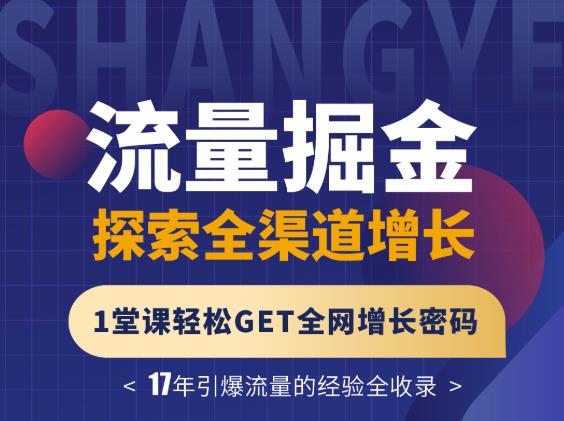 张琦流量掘金探索全渠道增长，1堂课轻松GET全网增长密码-布丁源码-专业的网站源码代码分享平台!