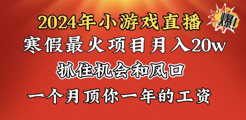 2024年寒假爆火项目，小游戏直播月入20w+，学会了之后你将翻身-布丁源码-专业的网站源码代码分享平台!