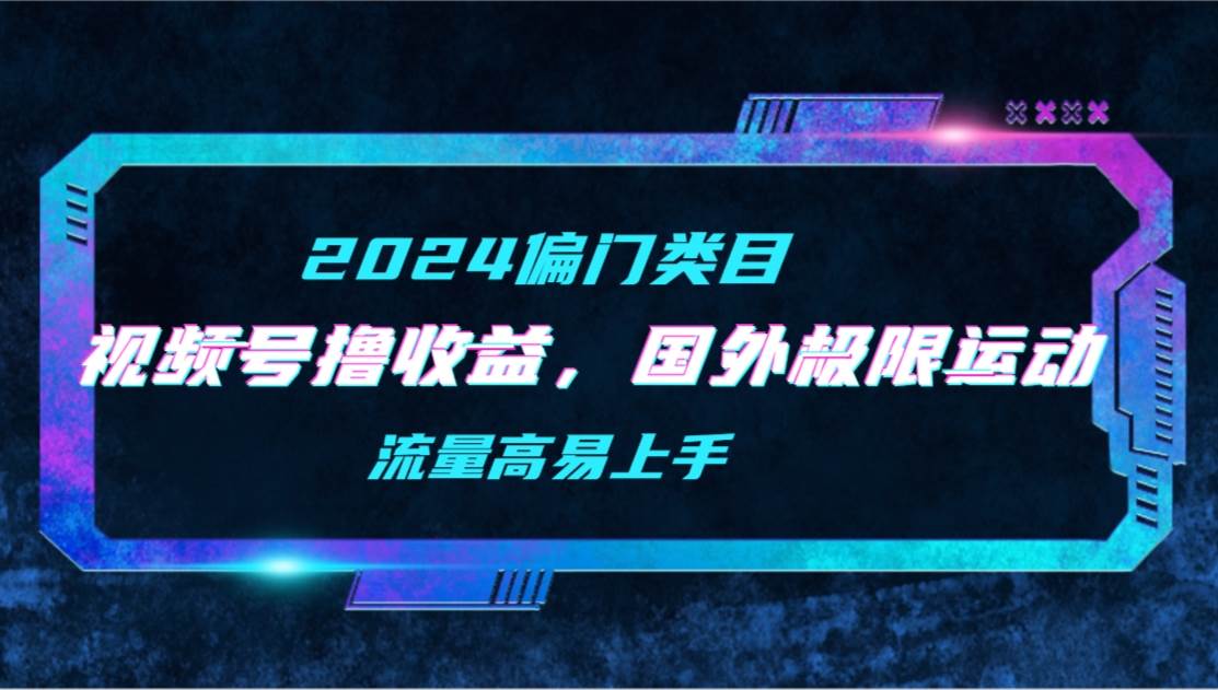 【2024偏门类目】视频号撸收益，二创国外极限运动视频锦集，流量高易上手-布丁源码-专业的网站源码代码分享平台!