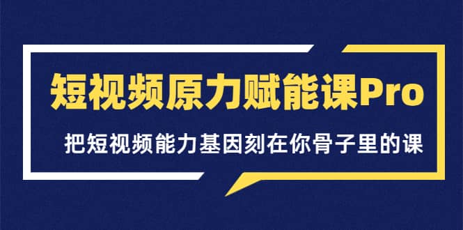 短视频原力赋能课Pro，把短视频能力基因刻在你骨子里的课（价值4999元）-布丁源码-专业的网站源码代码分享平台!
