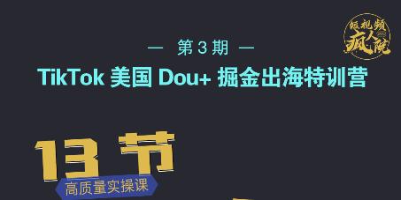 TikTok美国Dou+掘金出海特训营，美国dou+成功投放95%-布丁源码-专业的网站源码代码分享平台!