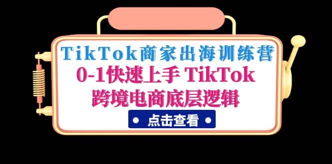 TikTok商家出海训练营：0-1快速上手 TikTok跨境电商底层逻辑(无水印)-布丁源码-专业的网站源码代码分享平台!