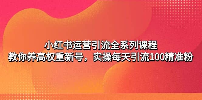小红书运营引流全系列课程：教你养高权重新号-布丁源码-专业的网站源码代码分享平台!