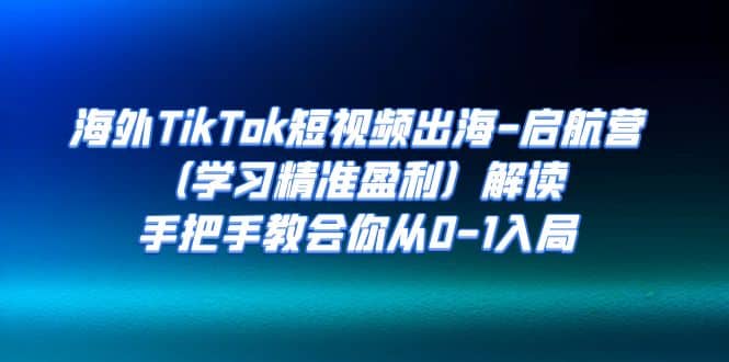 海外TikTok短视频出海-启航营（学习精准盈利）解读，手把手教会你从0-1入局-布丁源码-专业的网站源码代码分享平台!