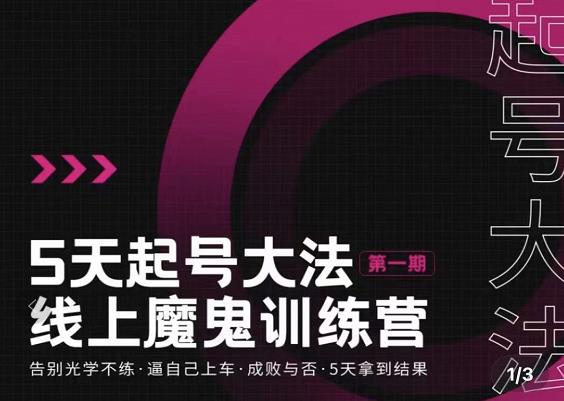 五天起号魔鬼训练营，告别光学不练，逼自己上车，成败与否，5天拿到结果-布丁源码-专业的网站源码代码分享平台!