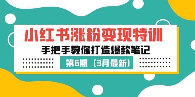 小红书涨粉变现特训·第6期，手把手教你打造爆款笔记（3月新课）-布丁源码-专业的网站源码代码分享平台!