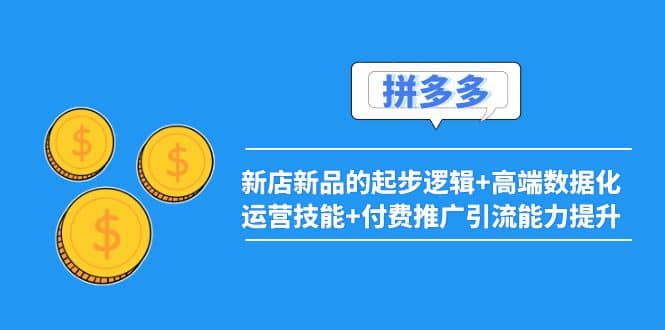 2022拼多多：新店新品的起步逻辑+高端数据化运营技能+付费推广引流能力提升-布丁源码-专业的网站源码代码分享平台!