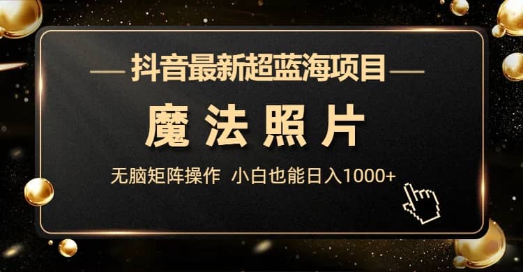 抖音最新超蓝海项目，魔法照片，无脑矩阵操作，小白也能日入1000+-布丁源码-专业的网站源码代码分享平台!