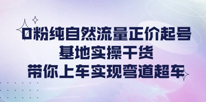 0粉纯自然流量正价起号基地实操干货，带你上车实现弯道超车-布丁源码-专业的网站源码代码分享平台!